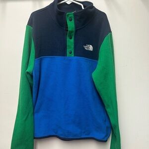 The North Face Black, Blue, and Green Fleece Jacket